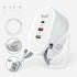 Budi 38W 3-Port USB Wall Charger, Multifunctional Built-in USB Cable Fast Charger for iPhone/Tablet/Samsung