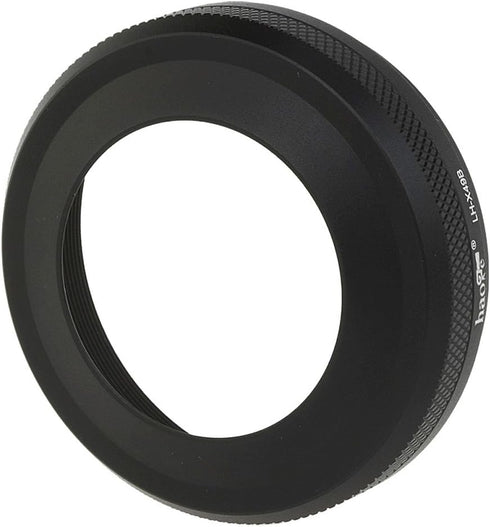 Haoge LH-X49B 2in1 All Metal Ultra-thin Lens Hood with Adapter Ring Set for Fuji X100 Series & FinePix X70 Black