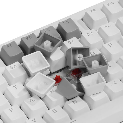 Happy Balls PBT Keycaps, Backlit Cherry MX Keycap Set with Keycap Puller for US Layout 61 87 104 108 MX Switches (Grey