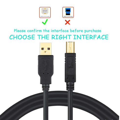 XBOHJOE 2.0 15 2.0USB 15ft) USB Printer Cable FT Type A Male to B Male Scanner USB a b for HP, Canon, Lexmark, Epson