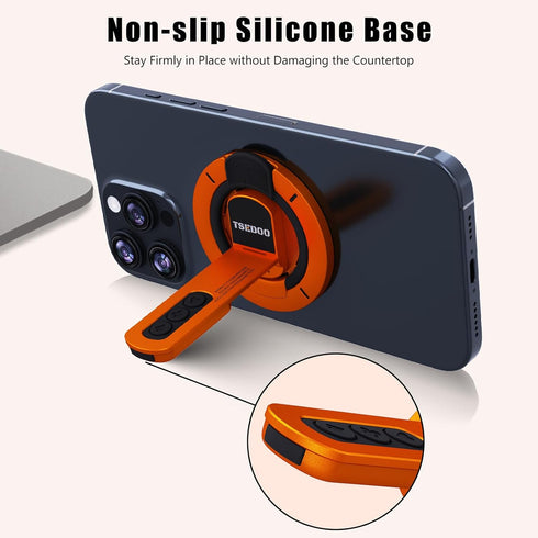 Tsedoo 3-in-1 360 Magnetic Phone Grip Stand with Roration Angle Adjustment, Silicone Finger Ring & Fidget Toy Design