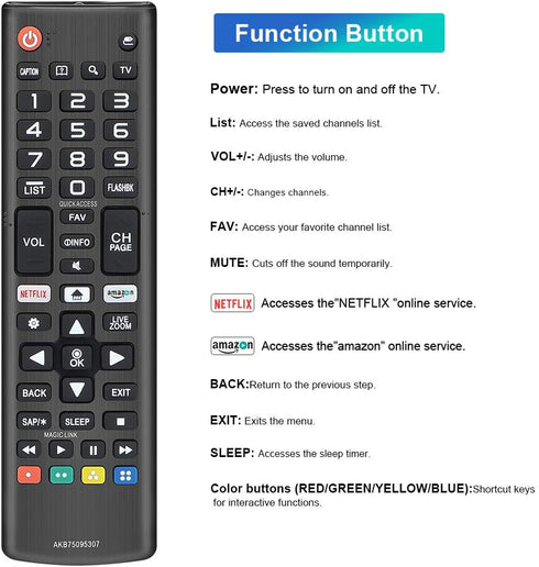 Gvirtue Universal Replacement Remote Control for All LG TV Models, Compatible with LED OLED LCD UHD