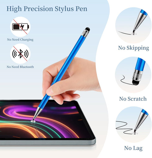 ChaoQ 2-in-1 6pcs Stylus Pen for Touchscreen, High Sensitivity and Precision Stylus Pens for iPad iPhone Android