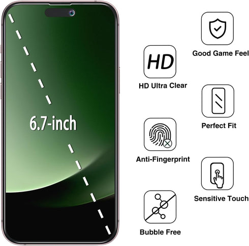 (2 Pack) Privacy Screen Protector Designed for iPhone 15 Plus Anti-Spy Tempered Glass 6.7-inch, Anti Scratch, Bubble Free