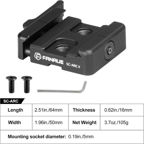 FANAUE ARCA-Swiss Bipod Adapter, ARCA-Swiss Quick Release, Arca Tripod Mount for Fanaue Tripod Heads