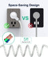 Mifaso USB Power Strip, Flat Plug Extension Cord with 3 Outlets, 3 USB Ports, 5ft Braided Power Cord