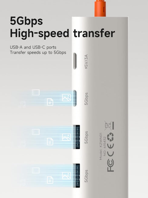 Hagibis 5 1 USB3.0 3, 5Gbps 5V/3A (KZWN01) USB-C Hub, in Multiport USB C Splitter Ultra Slim Heat Dissipation Docking