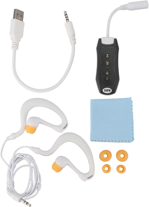 LUCKDANO MP3 MP3 IPX8 Swimming, 8GB (8GB) Player Player - Rated Rechargeable Music with Earphones for Diving