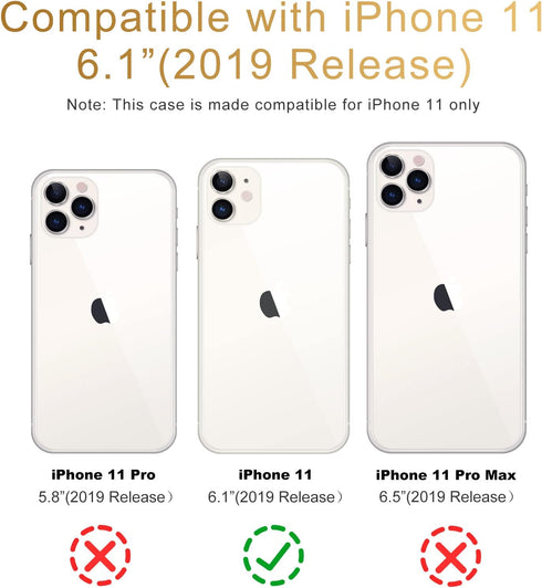 Cute Cat iPhone 11 Case, Yellow Cat Pattern Non-Slip Shock Absorption Soft Silica Gel Frame for Teen Girls