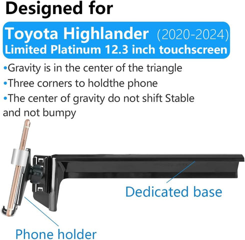 LUNQIN 2020 2021 2022 2023 2024 2025 2026 12.3 inch Car Phone Holder for Toyota Highlander Limited Platinum [ Touch
