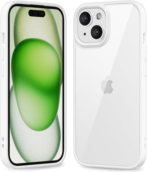 oakxco Thin Slim Clear Case for iPhone 15, iPhone 14, iPhone 13, Transparent Hybrid Hard Shell & Soft Silicone Rubber