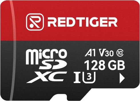 REDTIGER High Speed 128GB Micro SD Card with Adapter, microSDXC UHS-I Class 10, Support for 4K Video