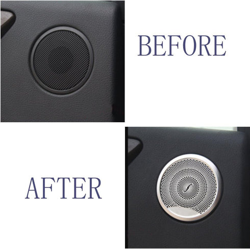 Lanyun Door Speaker Audio Player Cover Trim for Mercedes Benz 2015-2019 W205 C-Class & X205 GLC-Class (1 set/4 pic)