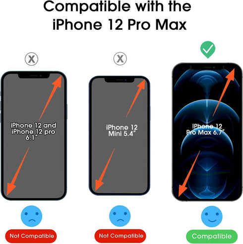 amFilm OneTouch Tempered Glass Screen Protector for iPhone 12 Pro Max (6.7", 2020) - 2 Pack with Easy Installation Kit
