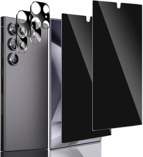 Samsung Galaxy S24 Ultra Privacy Screen Protector - Tempered Glass with Camera Lens Protector, Anti-Spy, Fingerprint