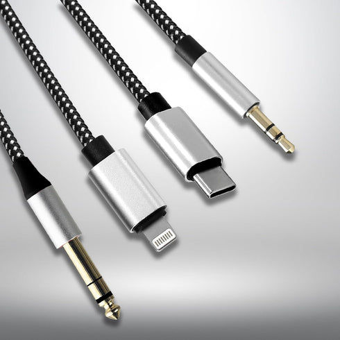 6.56FT MFi Certified Lightning to 1/4 Inch TRS Cable - 3-in-1 Stereo 1/4 TRS Cable for Headphone AMP (Lightning