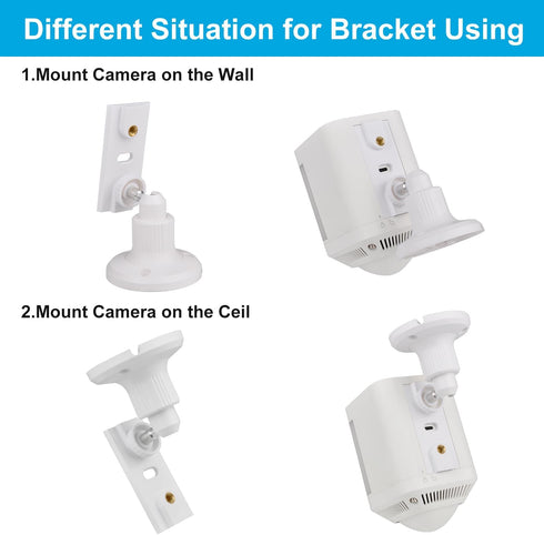 Wall Ceiling Mount Bracket for Ring Spotlight Cam Plus/Pro, Security Camera Holder for Better View Angle, 1 Pack, White