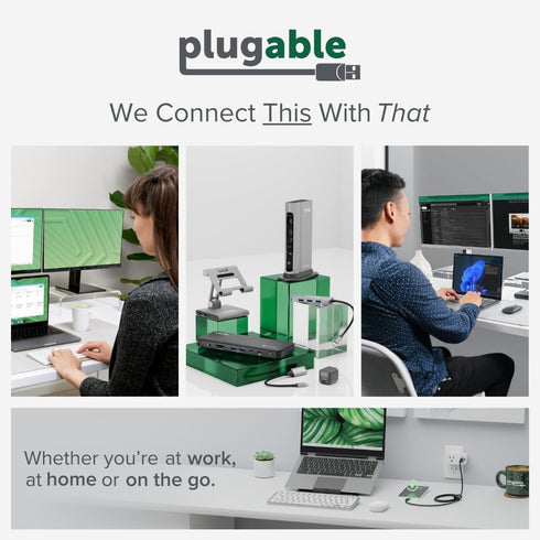 Plugable USB C to HDMI Adapter - 4K 30Hz, Thunderbolt to HDMI Adapter Compatible with iPhone 15, 16, MacBook Pro,