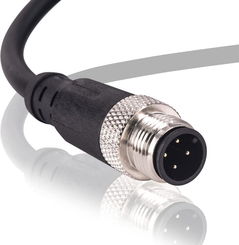 M12 Sensor Connector Aviation Cable - Male 4 pin Straight 6.5Ft/2M Aviation Socket Waterproof Electrical Cable for Industrial Automation Control,Fieldbus module,Device network by Lonlonty