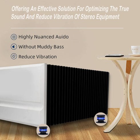 Preffair Audiophile Speaker Isolation Spikes, Aluminum Shockproof Turntable Stand Feet, Speaker Floor Protector Mat,