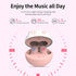 Kids Wireless Earbuds TWS Bluetooth 5.3 Headphones with Touch Control, Pink Kitty Wireless Charging Case, IPX5