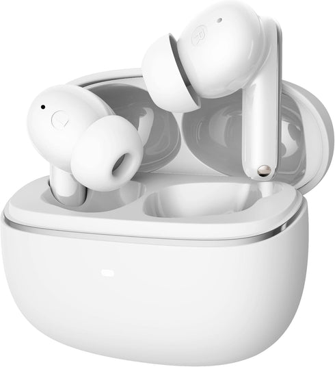 Active Noise Cancelling Earbuds, Bluetooth with Qi Wireless Charge, ANC + ENC with Mics and Travel Pouch