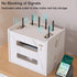 W WWEENUO Wooden Router Shelf, Desktop WiFi Router Storage Box Modem Rack Cover Power Strip and Cable Management Hider