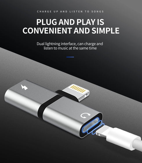 2-Pack iPhone Headphone Adapter: 2-in-1 Lightning Splitter for Audio & Charge, Compatible with iPhone 13, 12, 11 Pro
