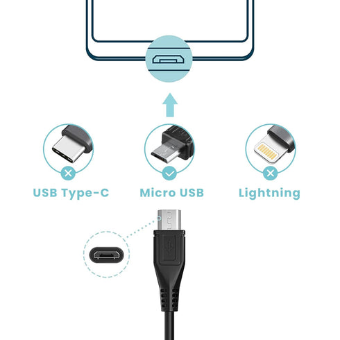 SLLEA Micro USB Data/Charging Cable for VXI B350-XT Blue Parrot Noise Canceling Bluetooth Headset