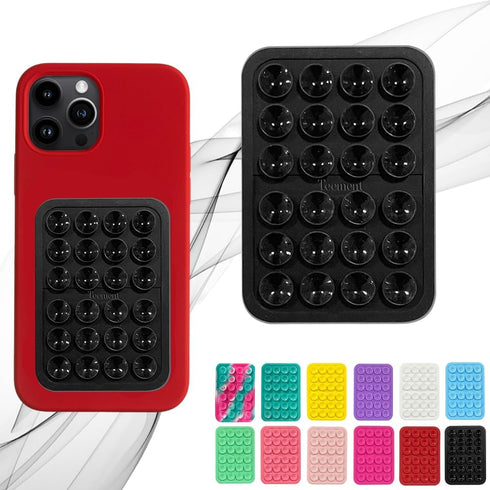 Suction Phone Case Mount, Hands-Free Fidget Toy Mirror Holder for iPhone and Android, Black Shower Phone Accessory
