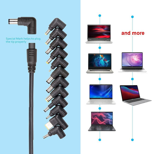 Universal Laptop Charger with LCD Display, 90W Slim AC Adapter Power Supply with USB Port for Most Notebooks