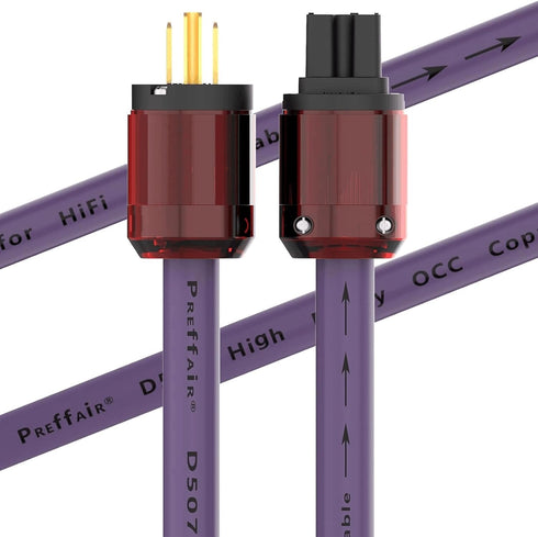 Prefffair Power Cables HiFi Shielded US Power Cord, 12AWG 4N OFC Copper with 24K Gold Plated Connector