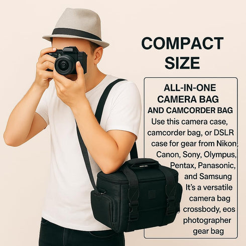 eCostConnection Extra Large Camera Bag Fully Padded Gadget Case with Dual Buckles for Sony,Nikon, Canon, Olympus