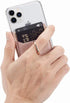 Card Holder Sleeve with Kickstand Ring for Women - 2 Pieces RFID Credit Wallet Glitter Stick On Back Grip (Pink + Gold)