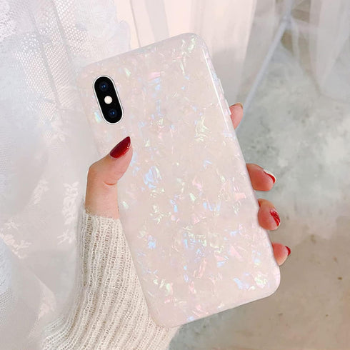 J.west iPhone Xs Max Case, Luxury Opal Sparkle Bling Design, Crystal Clear Soft TPU Silicone Cover for Girls