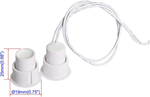 Aoje-Link RC-36 NC Recessed Wired Security Window Door Contact Sensor, Magnetic Reed Switch for Home Security, White