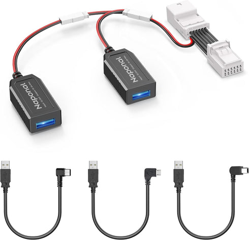 GPS Dash Cam Power Adapter: 12Pin Type A Connector Charger Cable for Select Toyota, 2016+ Tacoma, Sienna with