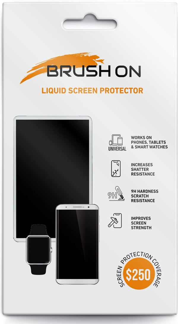 BRUSH ON Liquid Glass Screen Protector, Universal Fit, Scratch and Shatter Resistant Nano Protection, $250 Coverage