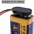 Pack of 5 22AGW Wires I-Type 9V Battery Connector, 9 Volt Battery Clip with Hard Buckle Plastic Housing