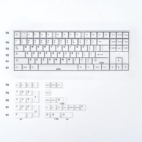 White Keycaps Set, Cherry Profile Doubleshot Bow Keycaps, 120 Keys Custom Keyboard Keycap for 60% 65% 70% 75% Cherry MX
