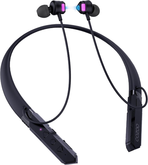 cozoo Bluetooth Headphones Neckband, 30H Playtime Wireless Earbuds with Mic, IPX5 Sweatproof Deep Bass Headset for