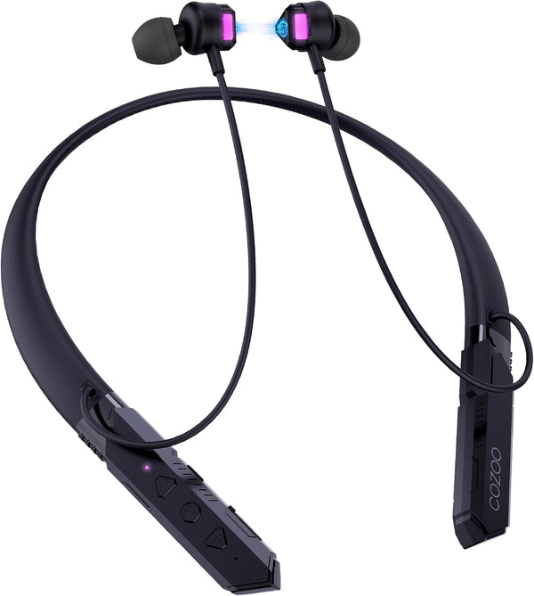 cozoo Bluetooth Headphones Neckband, 30H Playtime Wireless Earbuds with Mic, IPX5 Sweatproof Deep Bass Headset for