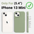 AOTESIER iPhone 13 Mini Case, Tea Green Liquid Silicone, Shockproof, Slim 5.4" Cover with Soft Anti-Scratch Lining.