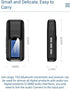 Bluetooth 5.0 Transmitter Receiver, 2 in 1 USB Portable Audio Adapter with LCD Display, Bluetooth AUX Dongle