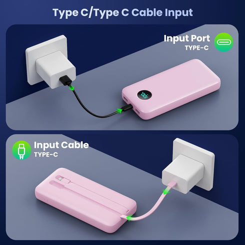 Pxwaxpy 40,800mAh Cables,25W 4.0 Pack 17/16/15 Portable Charger PowerBank with Built-in PD Fast Charging +QC Quick