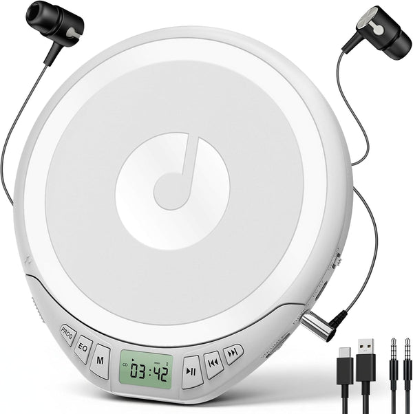 KOVCDVI Portable CD Player with Headphones CD Player Portable for Car with Anti-Skip