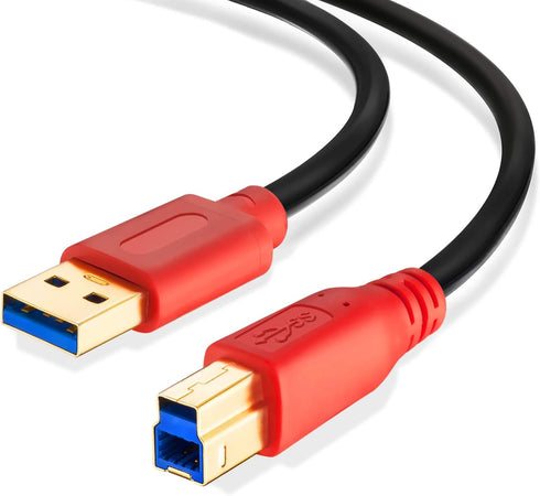 3.0 1Ft, (0.3M/1Ft) Tan QY USB Cable A Male to B Male Type A to B Male Compatible with Hard Disk