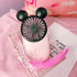 Cute Personal Mini Fan, Handheld & Portable USB Rechargeable Fan with LED Light, 3 Adjustable Speeds, Pink