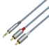 3.5mm to RCA Audio Cable 4ft, 2 Male RCA Aux Cord Adapter for Speaker Stereo Car Subwoofer, Gold Plated