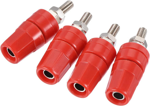MECCANIXITY Terminal Binding Post Amplifier Connector, Banana Plug Jack Speaker Red, 4 Pack